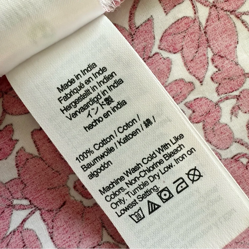 J. Crew Floral Popover Blouse Blushing Meadow Sz S NWT